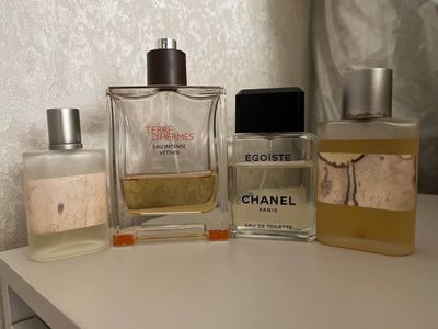 Terre d’hermes vetiver, chanel egoiste, Tom Ford