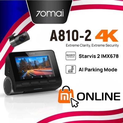 Видеорегистратор 70mai Dash Cam A810-2 4K + Rear Cam Set (EU, черный)