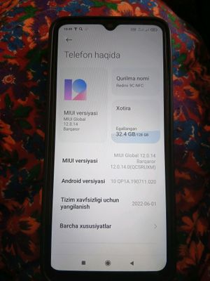 Redmi 9c ishlashi yaxshi karopka dakumenti bor