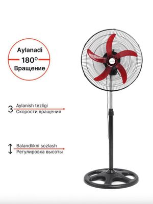 Вентилятор, вращение 180 °