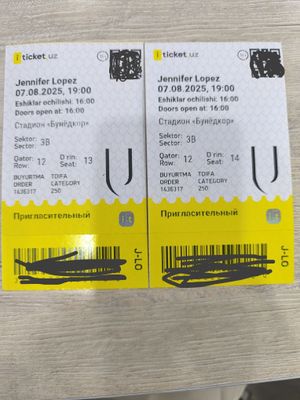 Jennifer Lopez konsertiga bilet