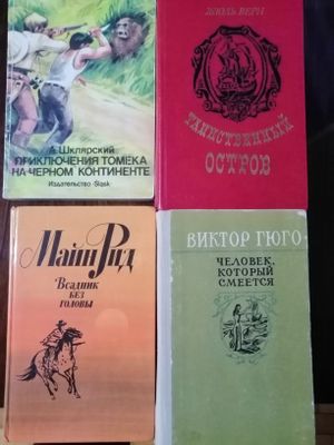 Приключенческие книги:Всадник без головы, Таинственный остров, и др.