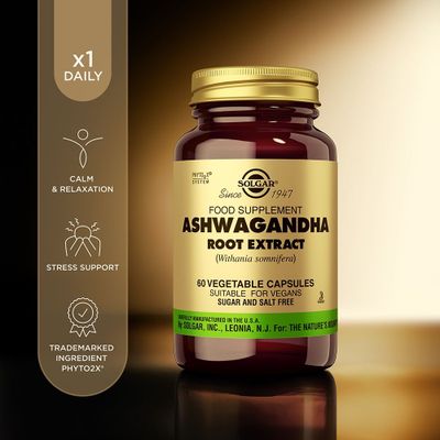 Solgar Ашваганда Ashwagandha 60 капсул .
