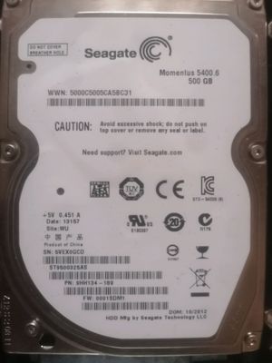Hdd 500gb 5400.6