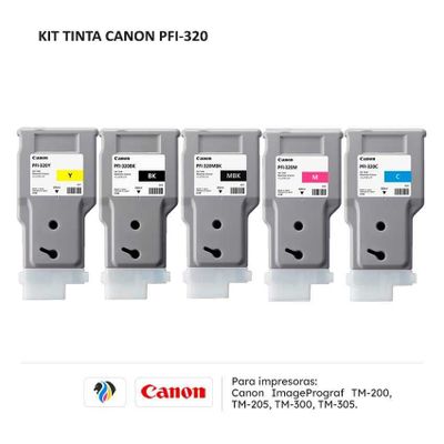 Картридж Canon PFI-320 комплект (MBK,BK,C,M,Y), 5 x 300мл