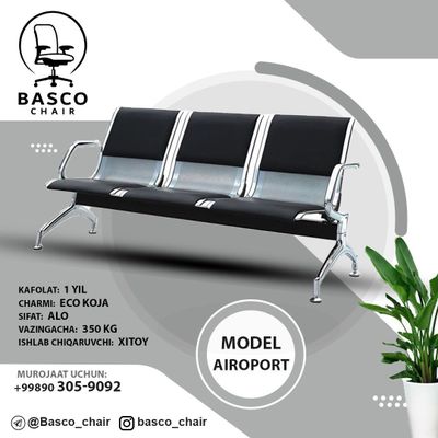 Basco chairdan Model "(airoport) Black" kreslo Sifatli Qulay Zamonaviy