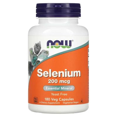 NOW Foods, селен 200 мкг, selen 200, selenium 200mcg, силен, целен