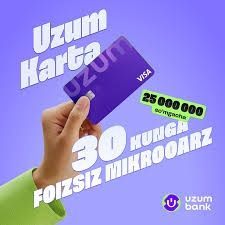 Uzum bankdan limit olib beramiz , foizsiz