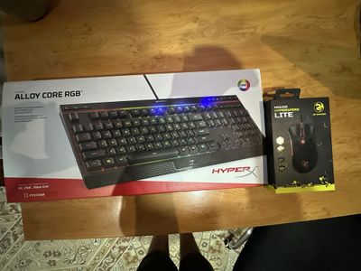 Клавиатура и мышка hyper x alloy rgb и 2e gaming mouse lite