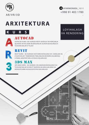 ARXITEKTURA yo`nalishlari bo`yicha qisqa muddatli kurslar