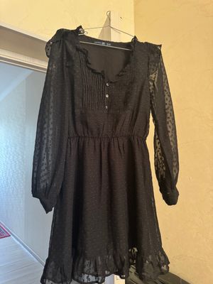 Черное платье S, рюши, как новое
