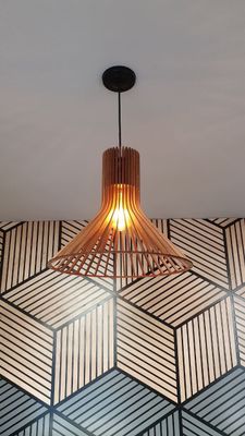 Люстра из дерева ручная работа конус