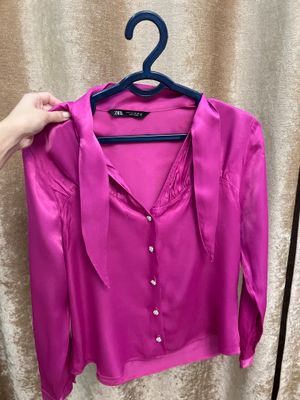 Сатиновая рубашка Zara. Размер S.
