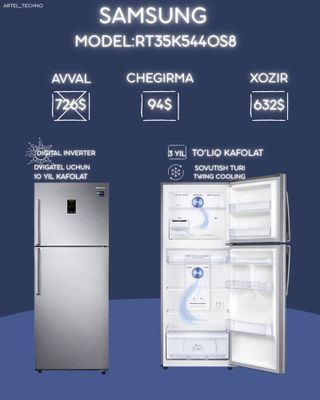 samsung holodilnik 35 model bizda eng arzoni boshqa turdagilarixam bor