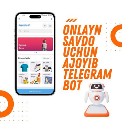 Onlayn savdo uchun Telegram bot yasab beramiz