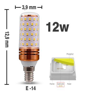 12w LED лампа E-14