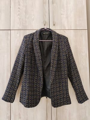 Твидовый пиджак SHEIN с золотистой нитью