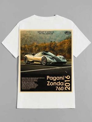 Футболка с дизайном автомобиля (PAGANİ) , качественная футболка и печа