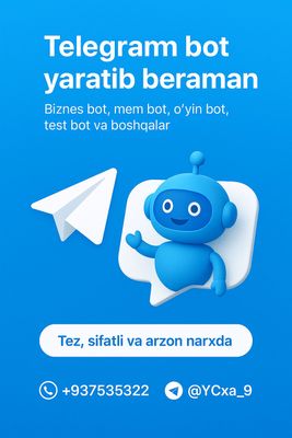 Bot yaratib beramiz!