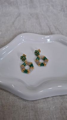 Серги из  бисера Miyuki Delica Silk Satin