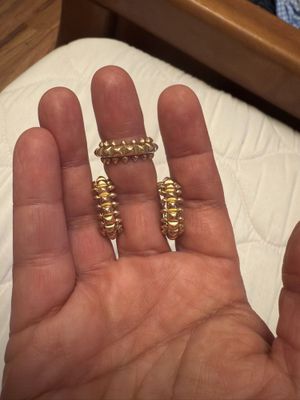 Золотой комплект из 585 пробы, cartier flash 8,77 гр размер кольца 17