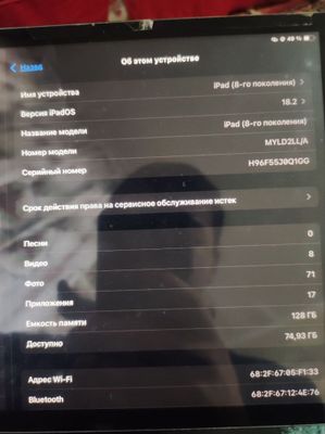 Ipad 8 128 gb karobka dakunent