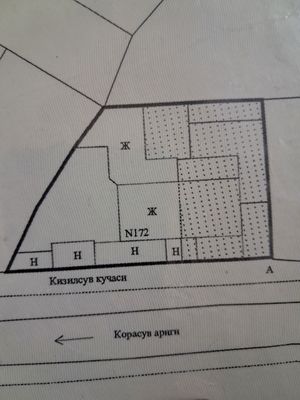 Улица Кизилсув Карасу-6 возле речки продаётся участок 6,5 соток два до