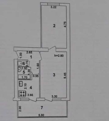 Ц-12 Продается 2-х комнатная квартира ID: 1075