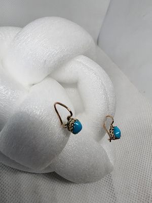 Детские серьги с бирюзой.583.ссср.