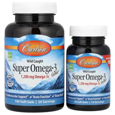 Super Omega-3 , омега-3, 100 + 30 капсул (600 мг в 1 капсуле)