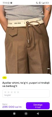 klassik ayollar shimi