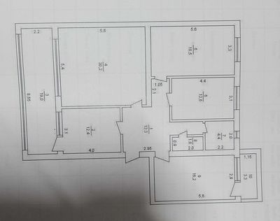 4-хонали квартира, 3 этаж, 132 м²