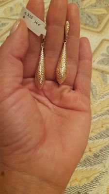 Серьги золотые висячие 585 проба Турция