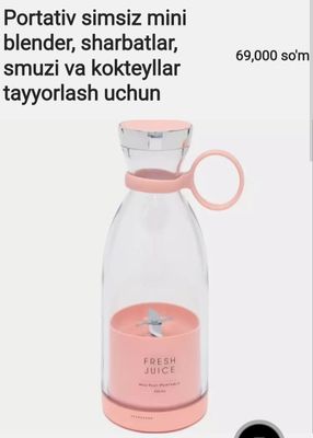 blender,sharbatlar, smuzi va kokteyllar tayyorlash