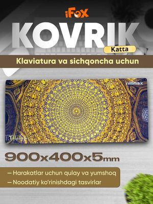 Коврик Nillmax 90x40sm tikilgan yonlar sirg'anmas kauchuk ostki qism.