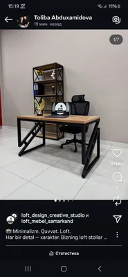 stol, stul, parta barcha loft uslubidagi mebellar