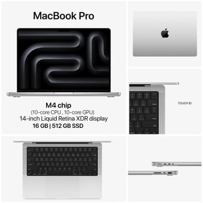 MacBook Pro M4 14-inch 16/512GB Silver (MW2W3)