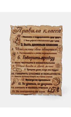 Табличка с Правилами класса