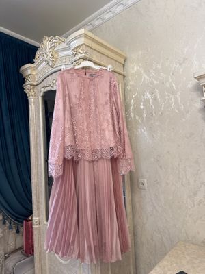 Нежная двойка гипюровая кофта и юбочка гафре