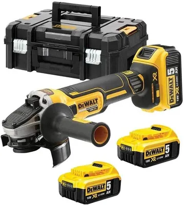 Аккумуляторная бесщеточная угловая шлифмашина болгарка DeWalt DCG405P3