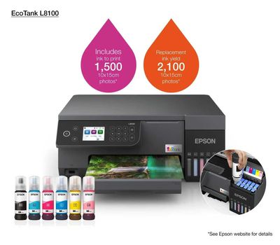 Принтер Epson L8100 МФУ 6 цветов А4 WiFi. Доставка по Узб. Гарантия