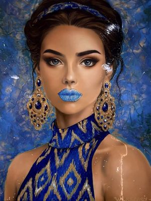 Авторская картина девушки «Turquose allure”