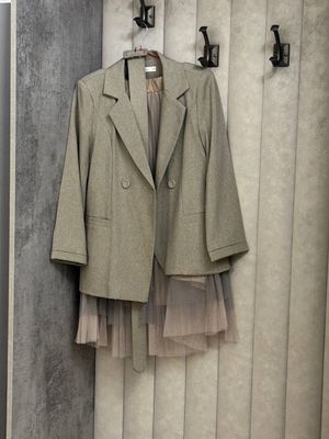 Двойка костюм и юбка сеточная плиссировка