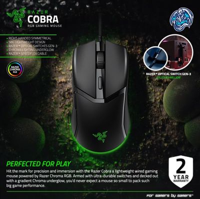 СКИДКА! RAZER COBRA Проводная мышка/мышь (вес 58 грамм, DPI 8500)