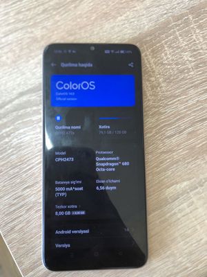 Oppo A77s sotlvoti 128gb holati wkalat srocni sotlvoti 1mln 700minsm