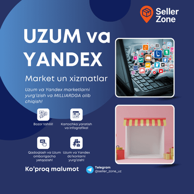 Uzum market uchun Menejerlik va boshqa xizmatlar.