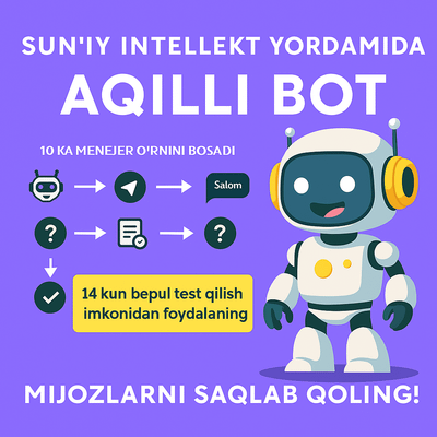 Chat-bot bilan savdolaringizni 30% ga oshiring!
