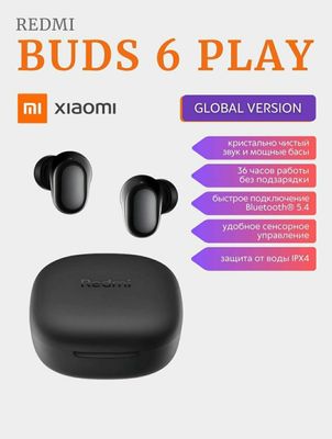 БЕПУЛ Доставка, Янги Оригинал Xiaomi Redmi Buds 6 Play (Оқ ва Қора)