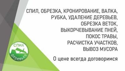 Спил и обрезка деревьев/Дарахт кесиш/Покос травы и газона