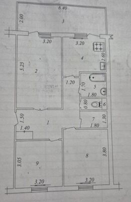 Продается 3 комнатная квартира.Мирзо Улугбекский район. 1-этаж